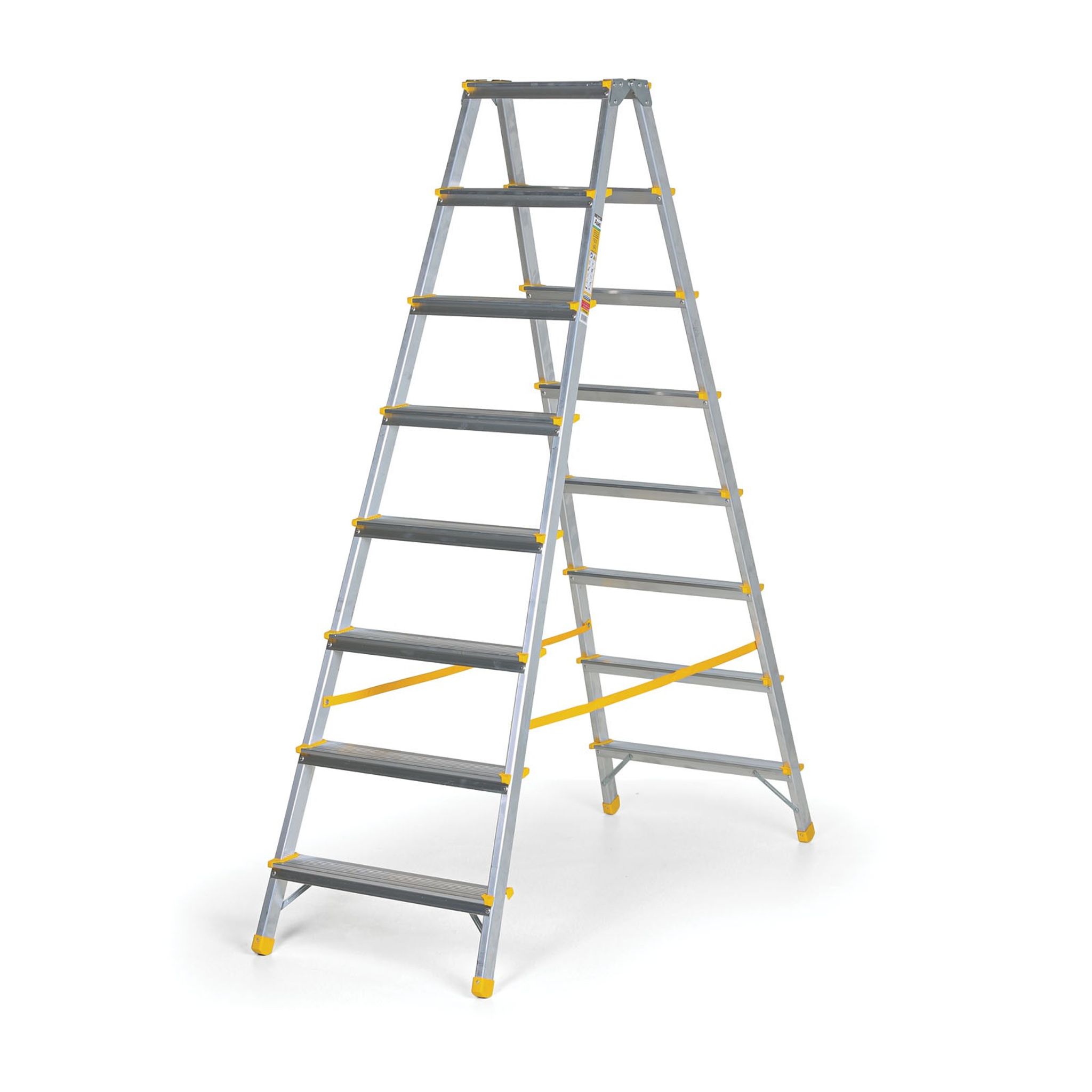 Podestleiter beidseitig aus Aluminium ALVE EUROSTYL, 2x8 Stufen, Höhe 1,67 m
