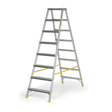 Podestleiter beidseitig aus Aluminium ALVE EUROSTYL, 2x8 Stufen, Höhe 1,67 m
