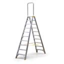 Podestleiter beidseitig aus Aluminium ALVE FORTE mit Handgriff, 2x10 Stufen, Höhe 2,12 m