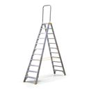 Podestleiter beidseitig aus Aluminium ALVE FORTE mit Handgriff, 2x11 Stufen, Höhe 2,34 m