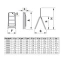 Podestleiter beidseitig aus Aluminium ALVE FORTE mit Handgriff, 2x12 Stufen, Höhe 2,55 m
