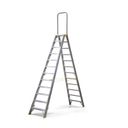 Podestleiter beidseitig aus Aluminium ALVE FORTE mit Handgriff, 2x12 Stufen, Höhe 2,55 m
