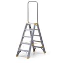 Podestleiter beidseitig aus Aluminium ALVE FORTE mit Handgriff, 2x5 Stufen, Höhe 1,07 m