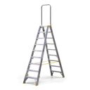 Podestleiter beidseitig aus Aluminium ALVE FORTE mit Handgriff, 2x9 Stufen, Höhe 1,91 m