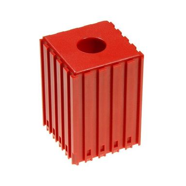 Pojemnik plastikowy na narzędzie z chwytem stożkowym MORSE M2 50x50, moduł 5x5, 1 gniazdo, czerwony