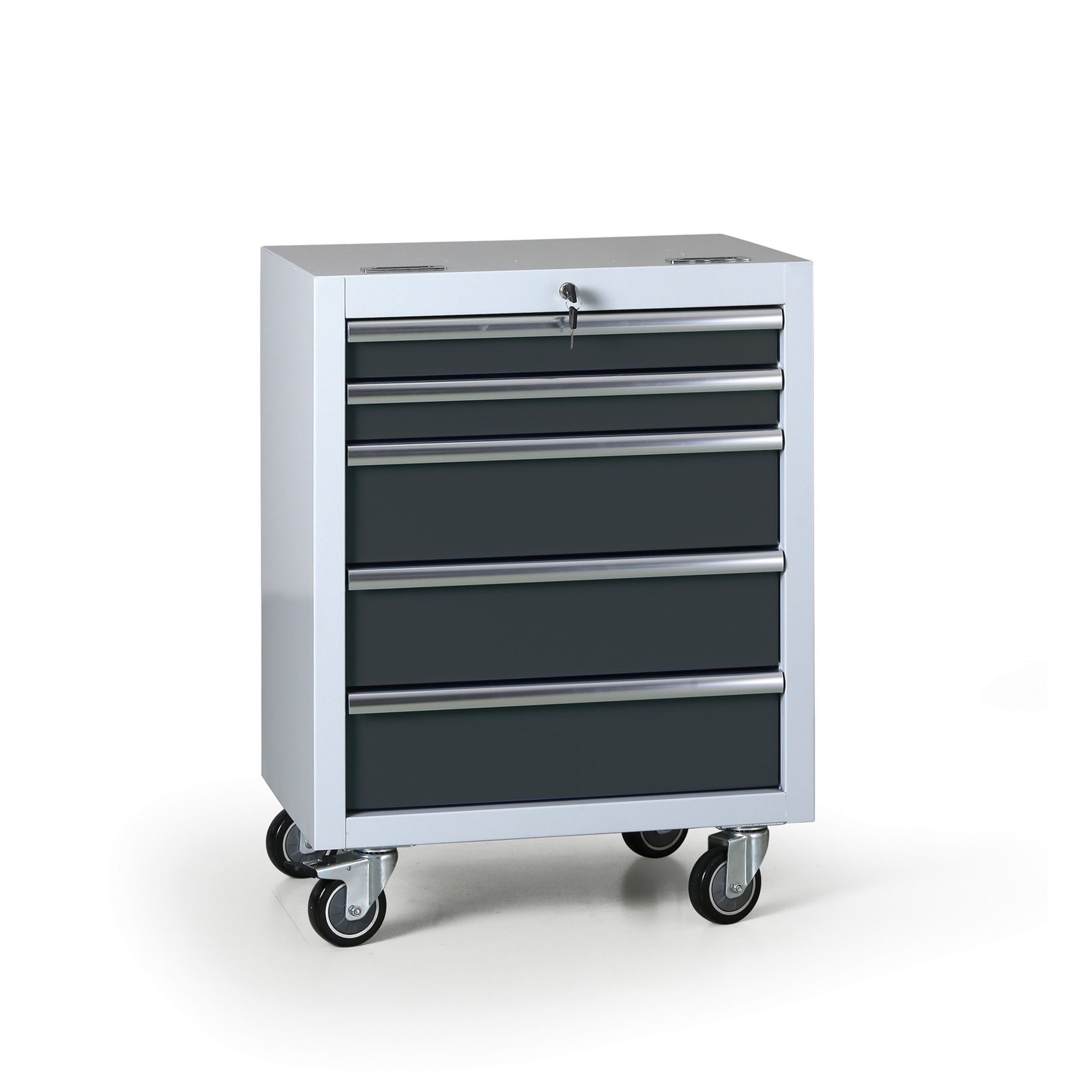 Pojízdný dílenský box na nářadí EXPERT, 5 zásuvek, 645 x 460 x 860 mm, grafit