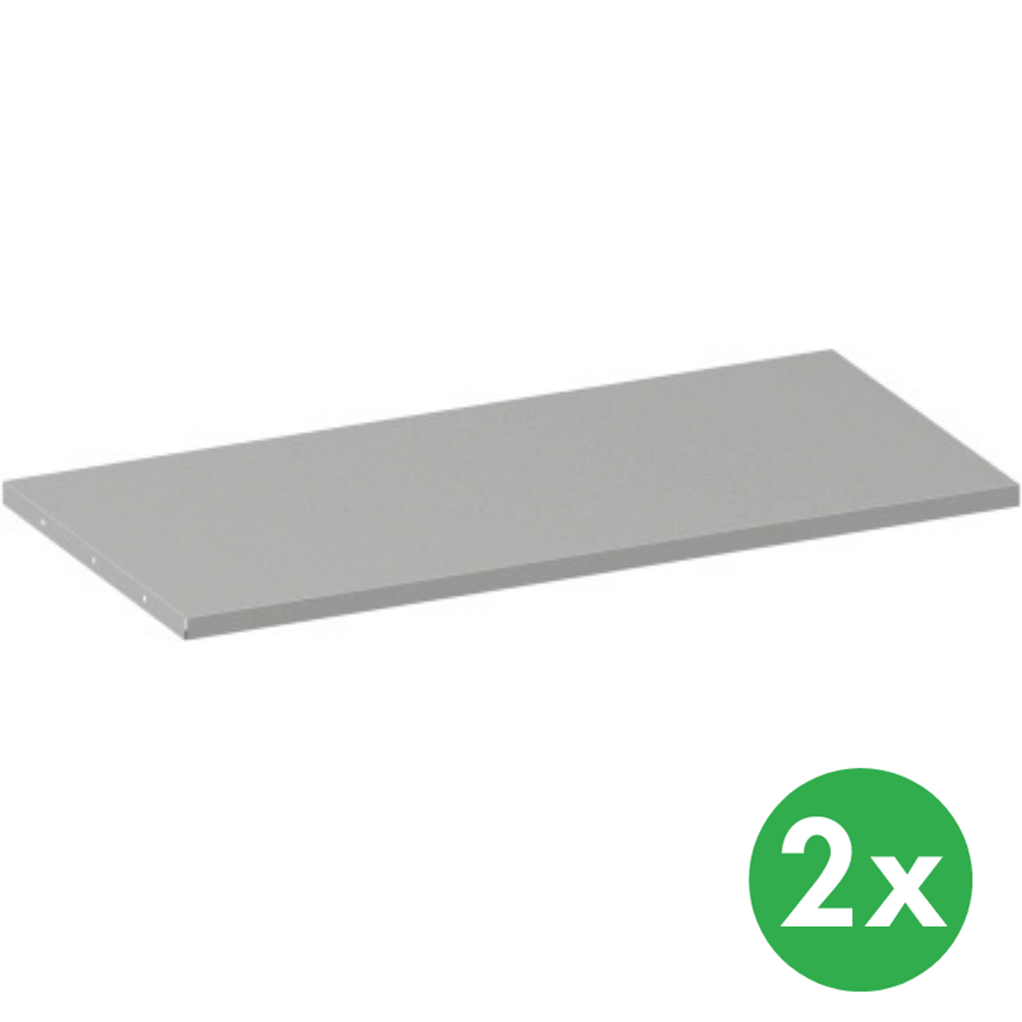 Polica ku kovovým skriniam, 950 x 500 mm, 80 kg, sivá, 2 ks