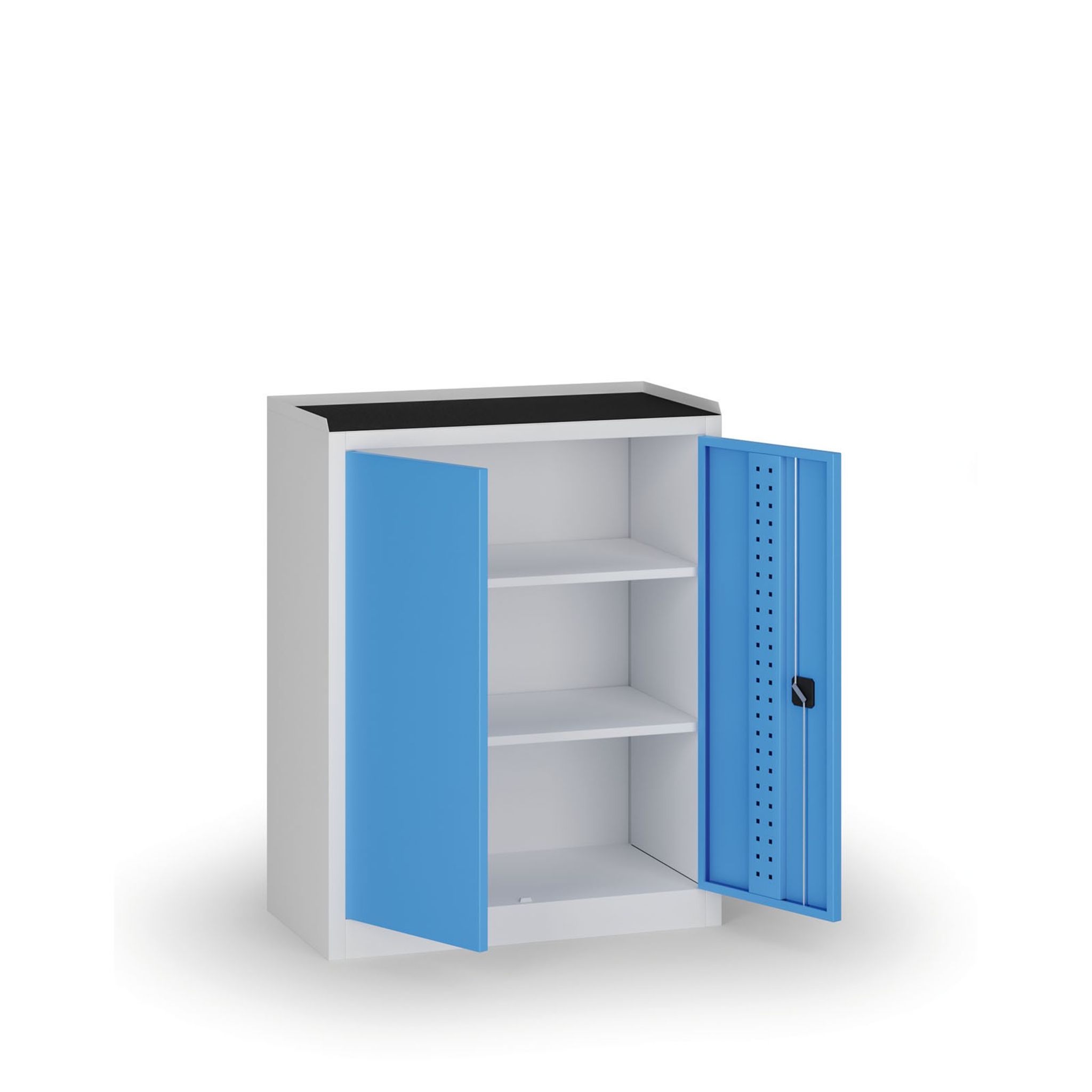 Policová dielenská skriňa 2-dverová, 2 police, 1180 × 950 × 500 mm