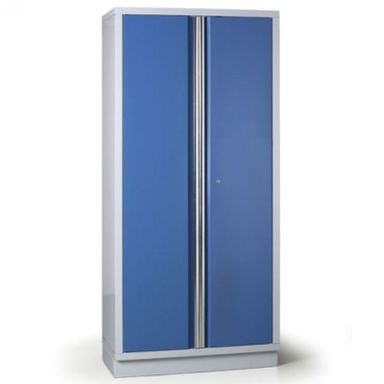 Policová dielenská skriňa 2-dverová EXPERT, 4 police, zámok, 915 x 458 x 2000 mm, modrá