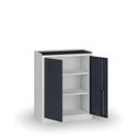 Policová dílenská skříň 2-dveřová, 2 police, 1180 × 950 × 500 mm, grafitové dveře