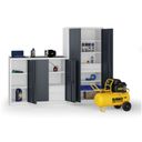 Policová dílenská skříň 2-dveřová, 2 police, 1180 × 950 × 500 mm, grafitové dveře