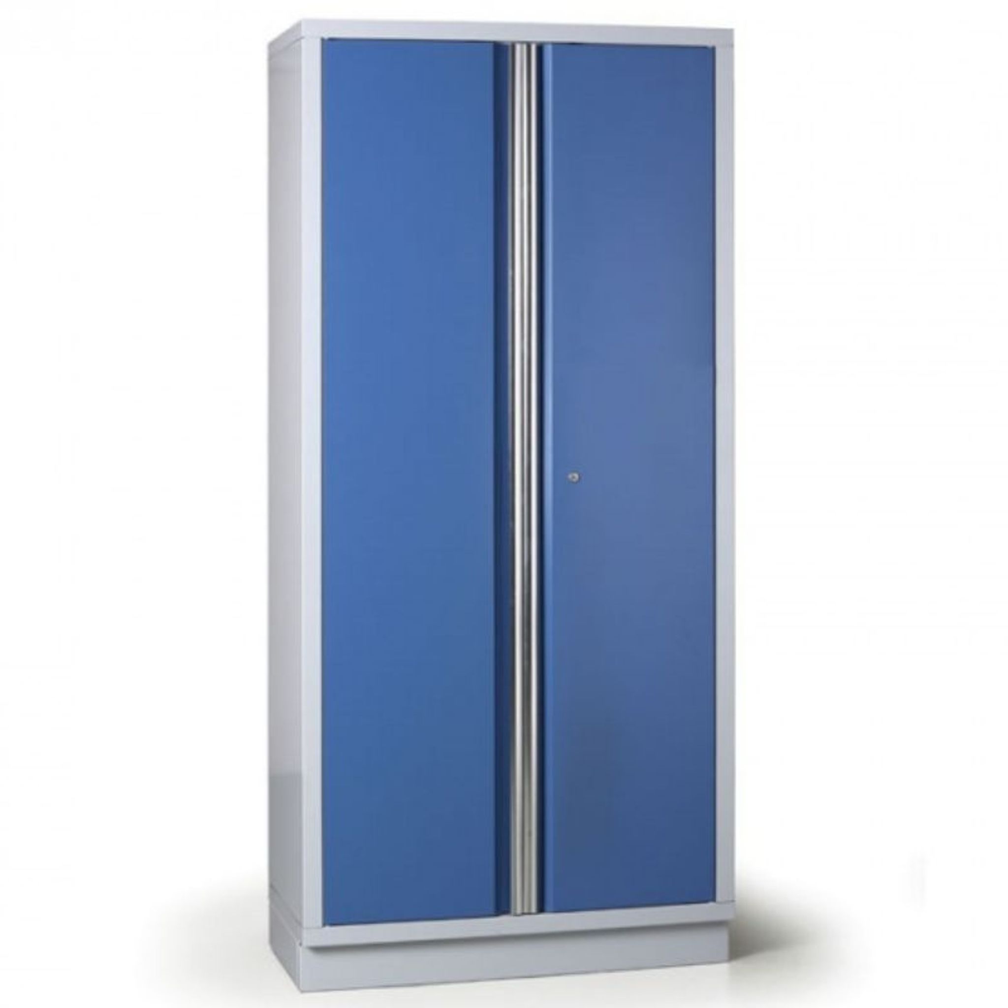 Policová dílenská skříň 2-dveřová EXPERT, 4 police, zámek, 915 x 458 x 2000 mm, modrá