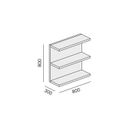 Policový diel BLOCK, 800 x 300 x 800 mm, dub prírodný