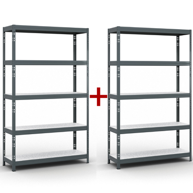 Policový regál 1+1 ZADARMO, 1966x1200x400 mm, nosnosť 280kg