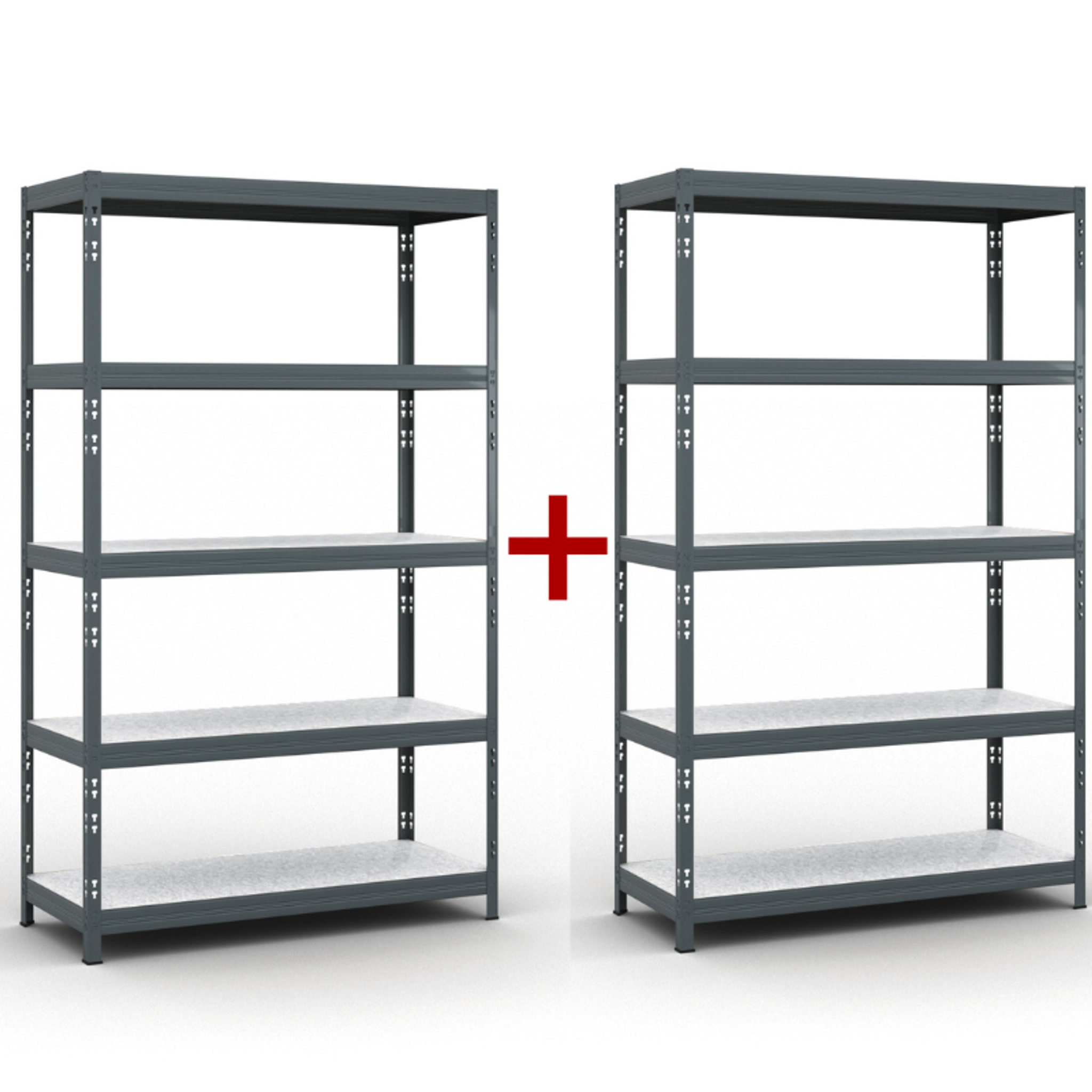 Policový regál 1+1 ZADARMO, 1966x1200x500 mm, nosnosť 280kg