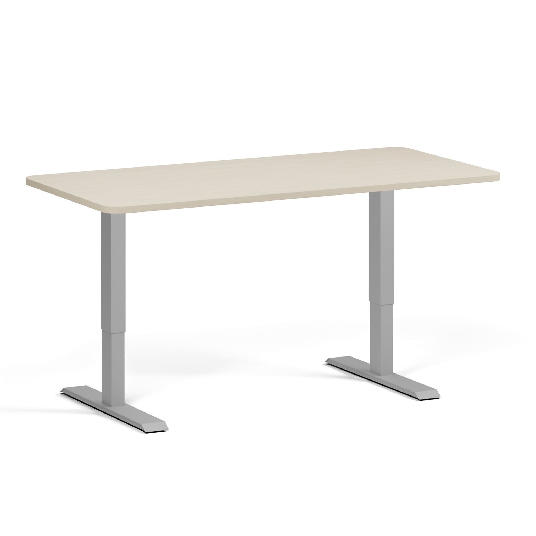 Polohovací stůl se zaoblenými rohy, 160x80 cm, 2 motory, šedá podnož