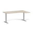 Polohovací stůl se zaoblenými rohy, 180x120 cm, 2 motory, L/P, šedá podnož, dub přírodní