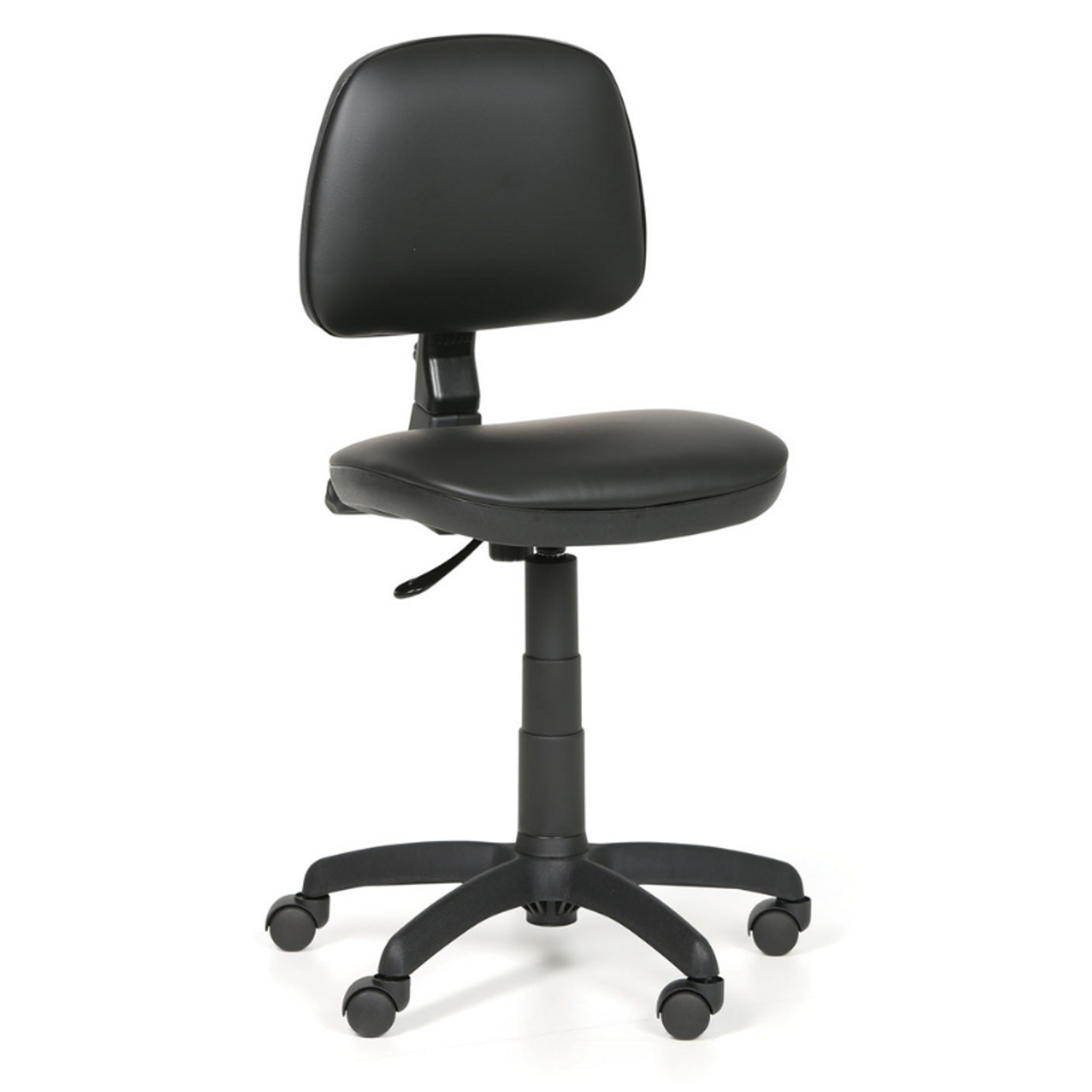 Pracovná stolička na kolieskach MILANO bez podpierok rúk, permanentný kontakt, pre mäkké podlahy