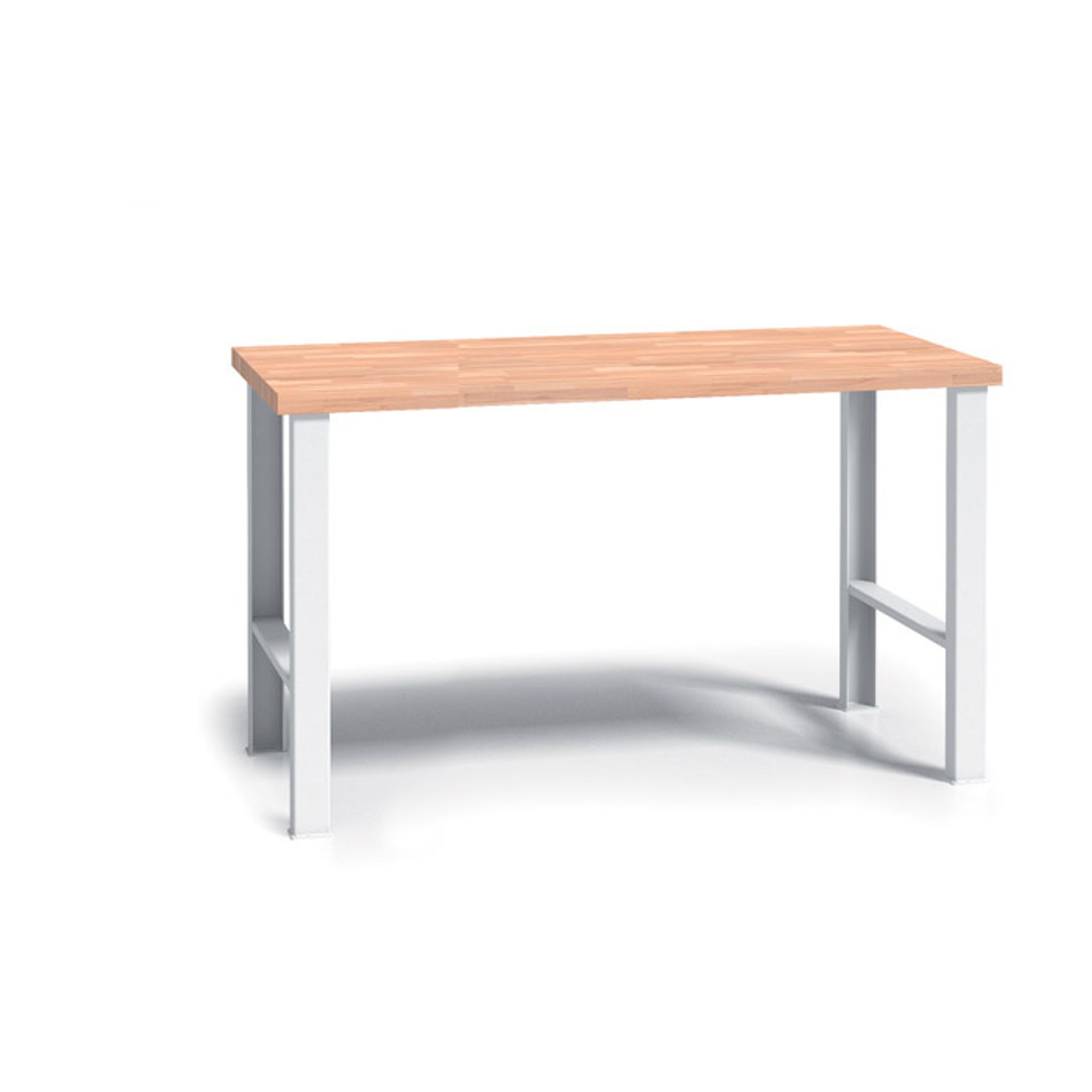 Pracovní stůl do dílny G3, buková spárovka, pevné kovové nohy, 1700 mm