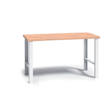 Pracovní stůl do dílny G3, buková spárovka, pevné kovové nohy, 1700 mm