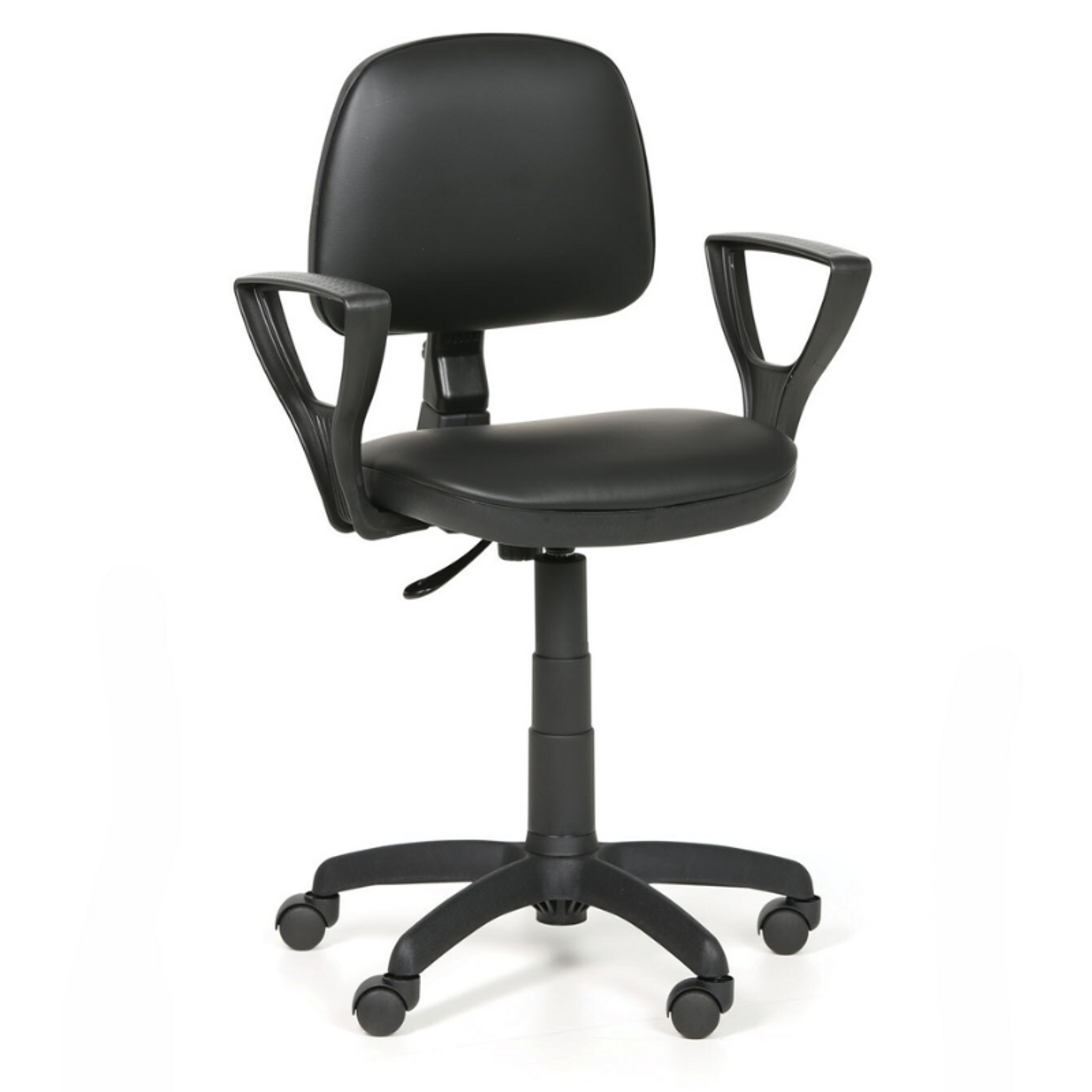 Pracovní židle na kolečkách MILANO s područkami, permanentní kontakt, pro měkké podlahy