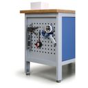 Pracovný stôl do dielne EXPERT, 2 zásuvky, 2 skrinky, 1200 x 600 x 860 - 900 mm, modrá