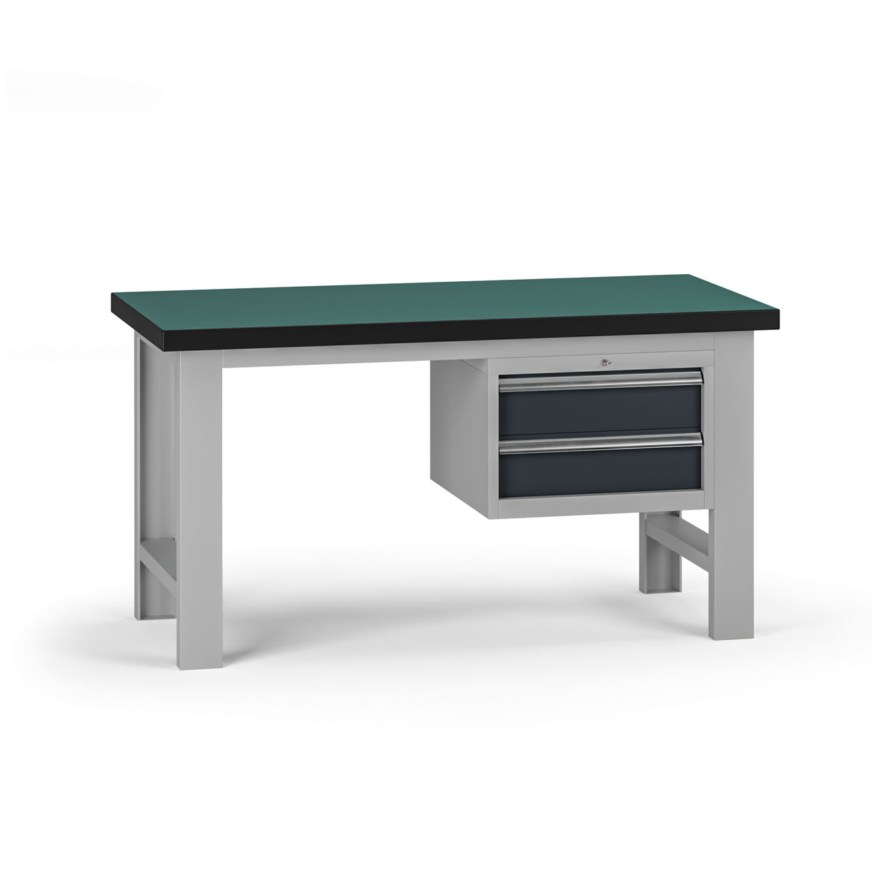 Fotografia produktu: Pracovný stôl do dielne G8, 1500 x 750 x 800 mm, 1x kontejner, 2 zásuvky, grafit