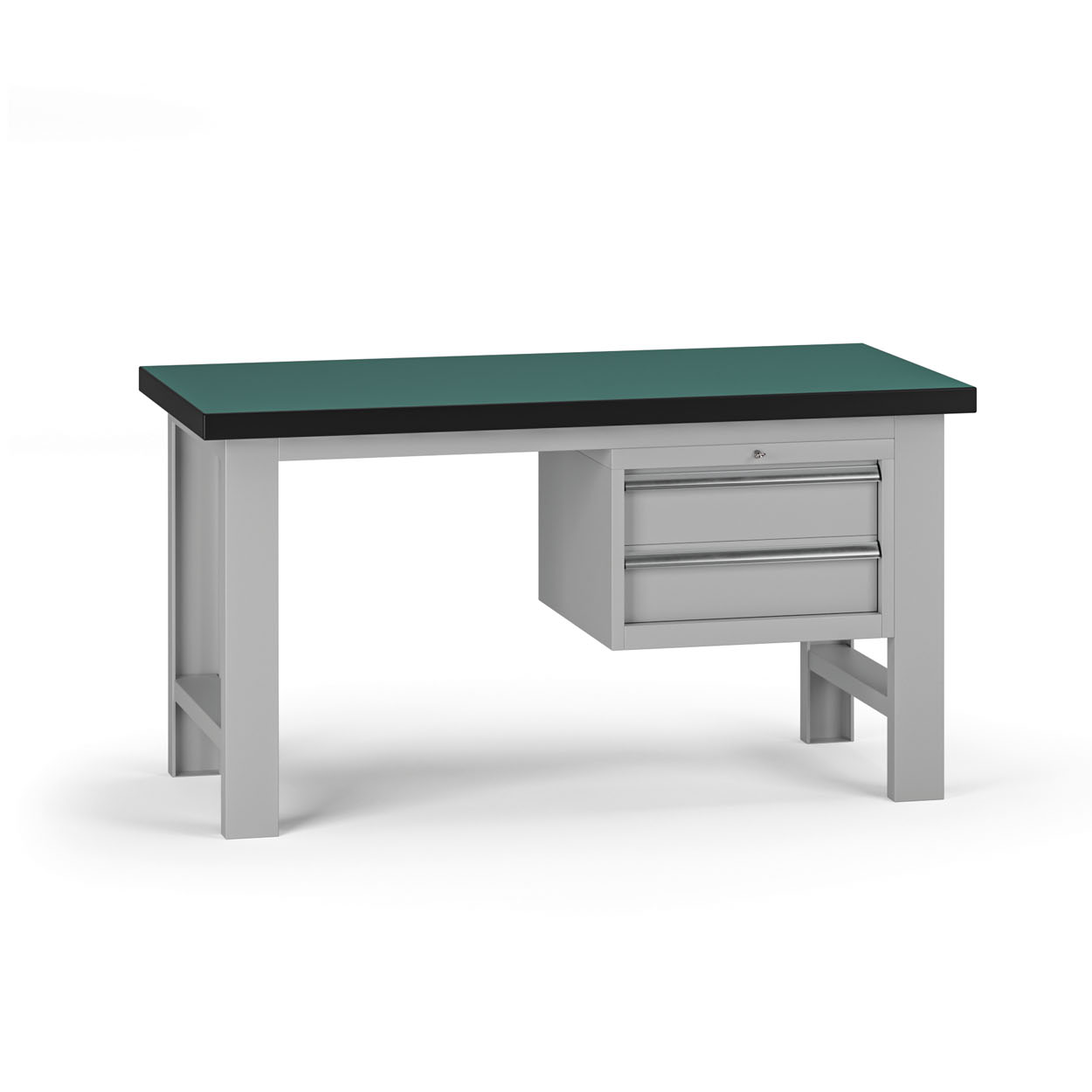 Fotografia produktu: Pracovný stôl do dielne G8, 1500 x 750 x 800 mm, 1x kontejner, 2 zásuvky, sivá