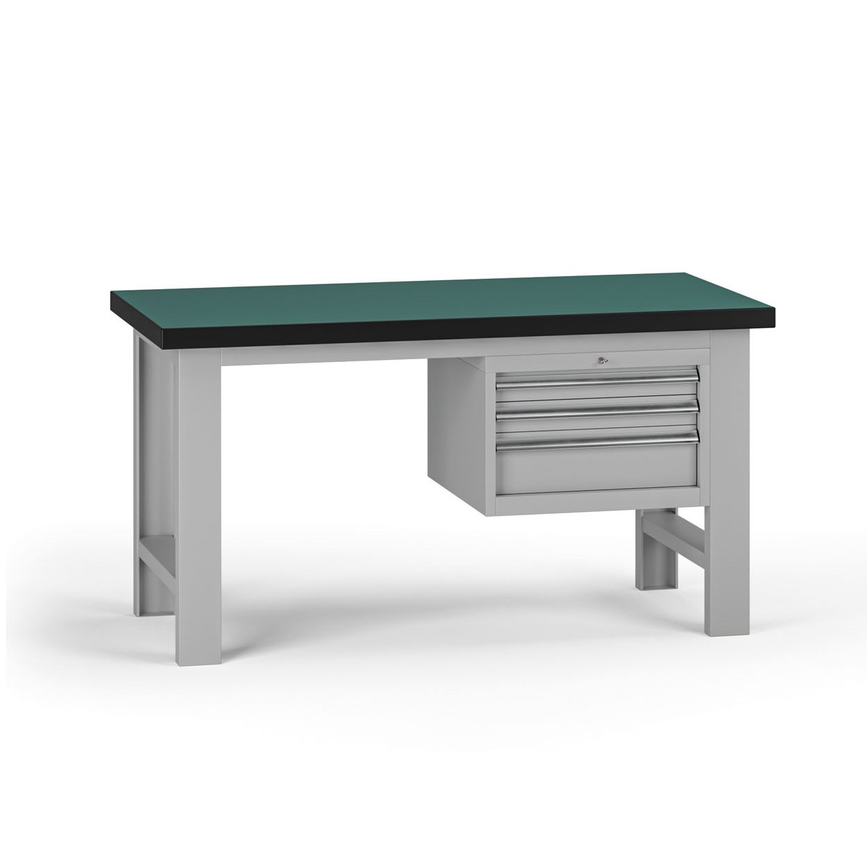 Fotografia produktu: Pracovný stôl do dielne G8, 1500 x 750 x 800 mm, 1x kontejner, 3 zásuvky, sivá