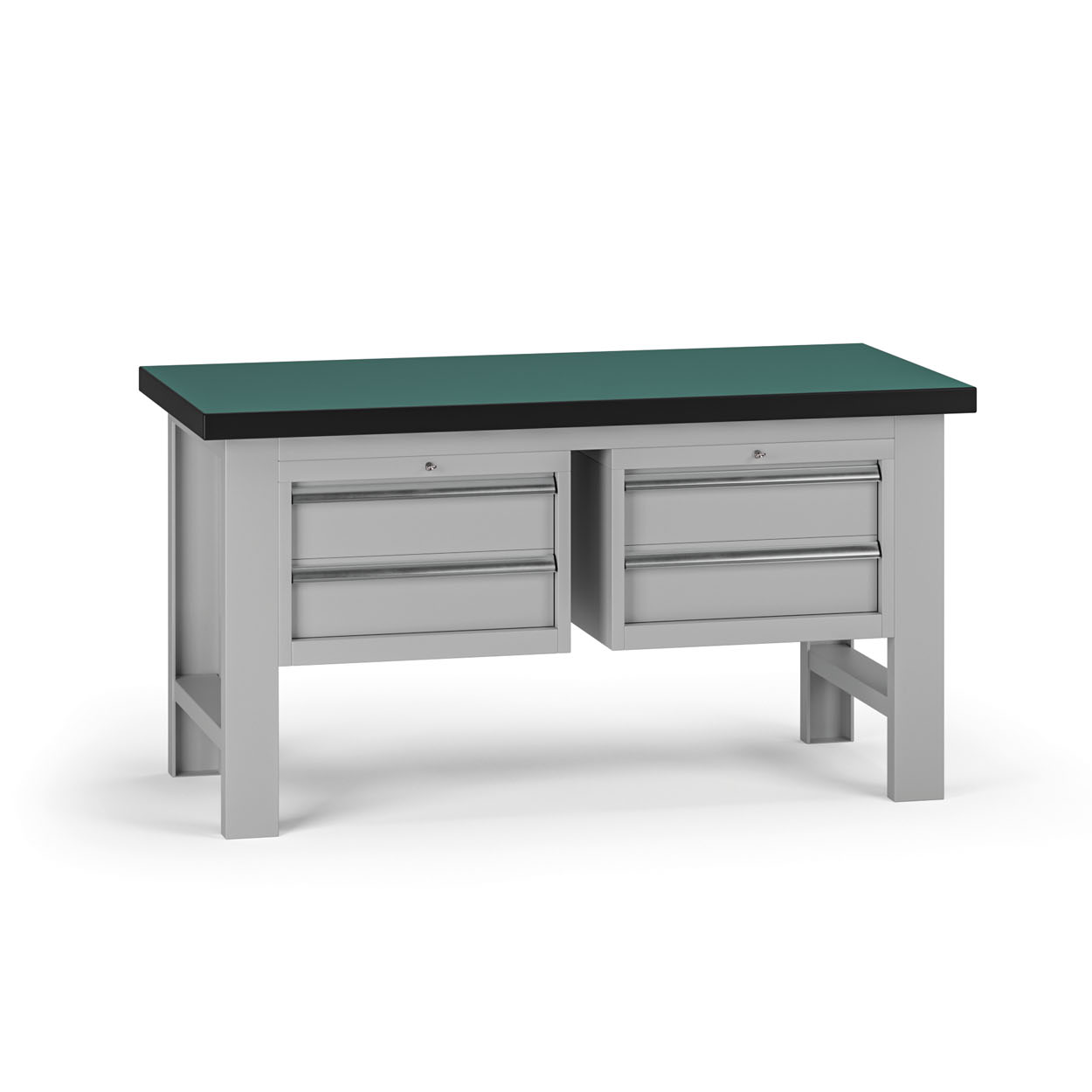 Fotografia produktu: Pracovný stôl do dielne G8, 1500 x 750 x 800 mm, 2x kontejner, 4 zásuvky, sivá