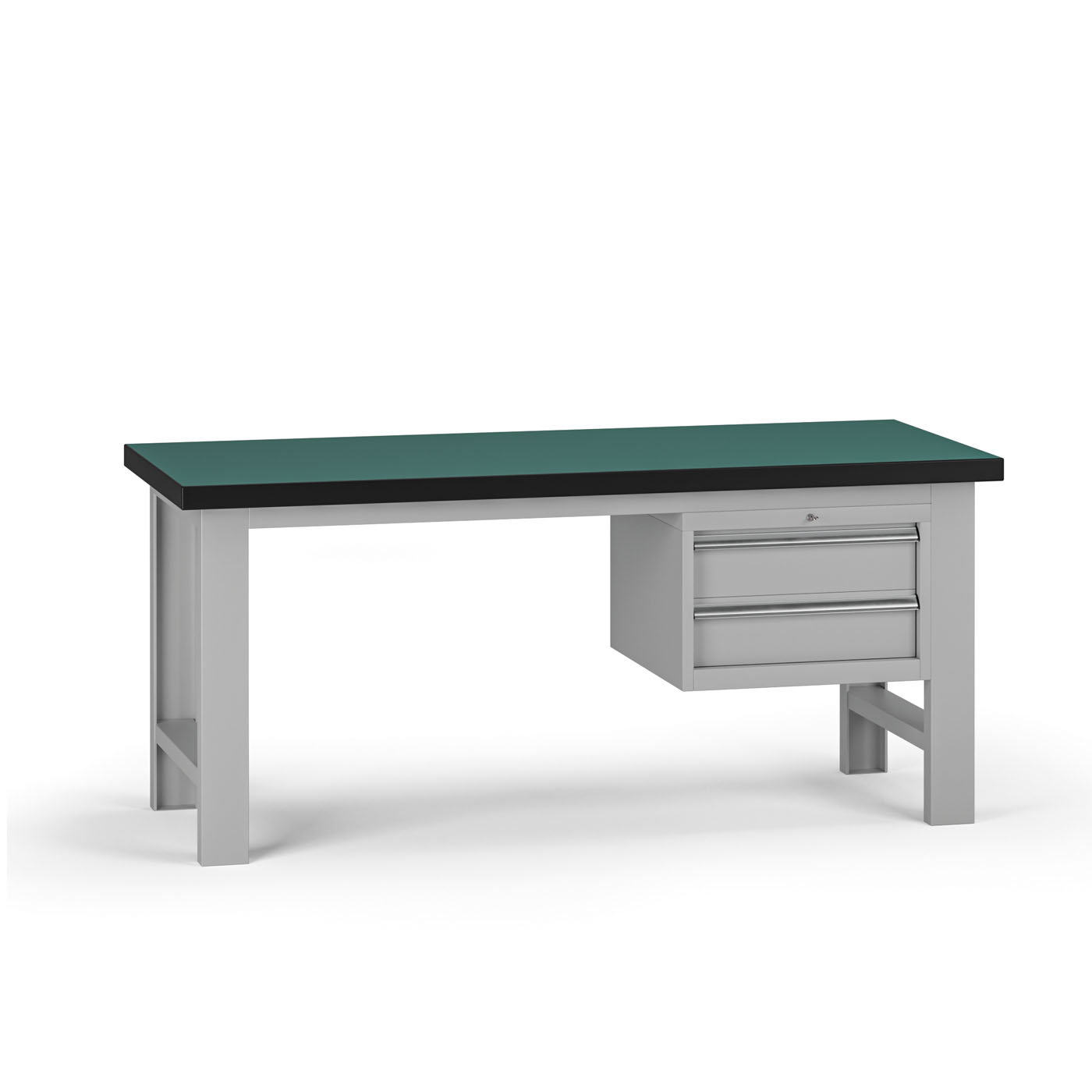 Fotografia produktu: Pracovný stôl do dielne G8, 1800 x 750 x 800 mm, 1x kontejner, 2 zásuvky, sivá
