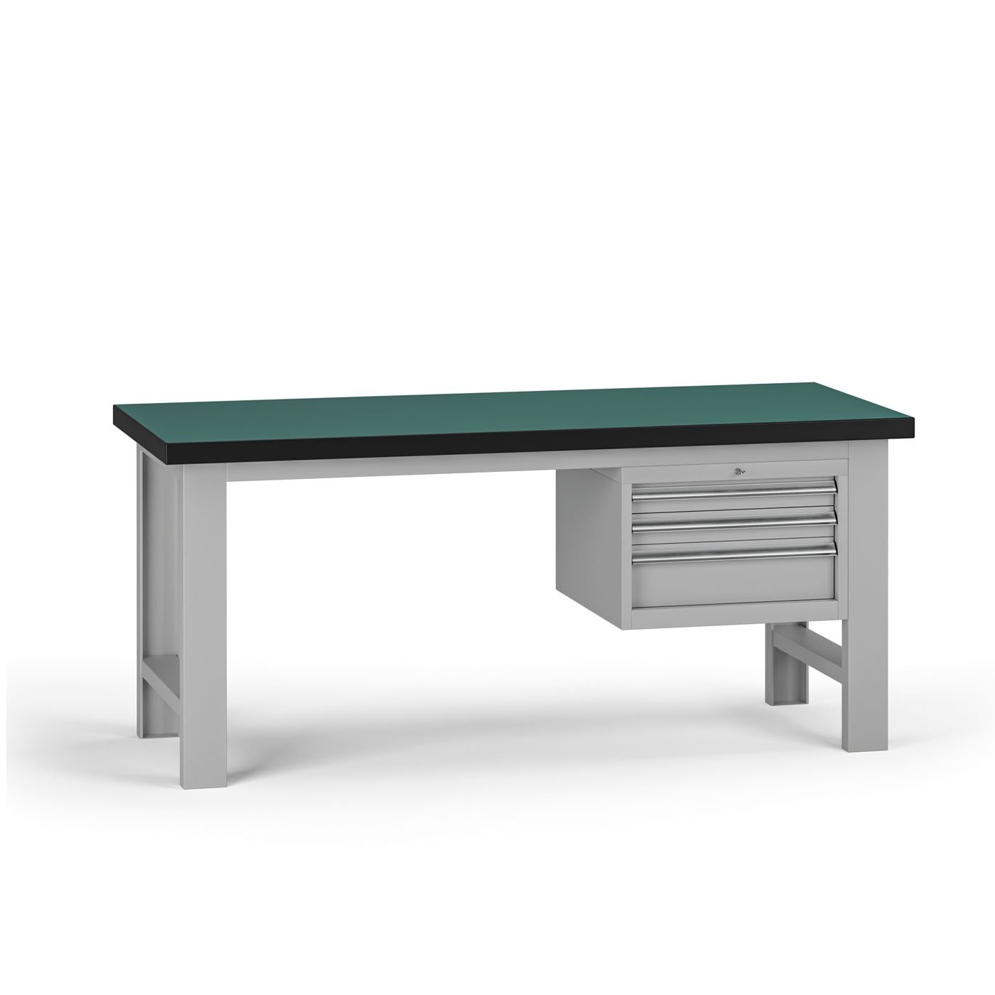 Fotografia produktu: Pracovný stôl do dielne G8, 1800 x 750 x 800 mm, 1x kontejner, 3 zásuvky, sivá