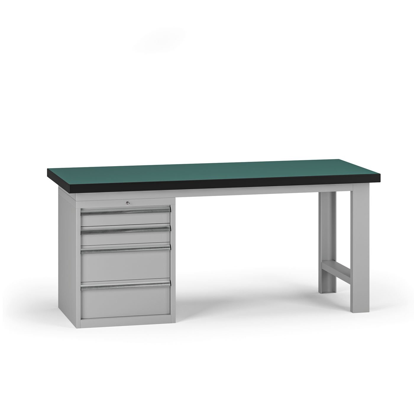 Fotografia produktu: Pracovný stôl do dielne G8, 1800 x 750 x 800 mm, 1x kontejner, 4 zásuvky, sivá
