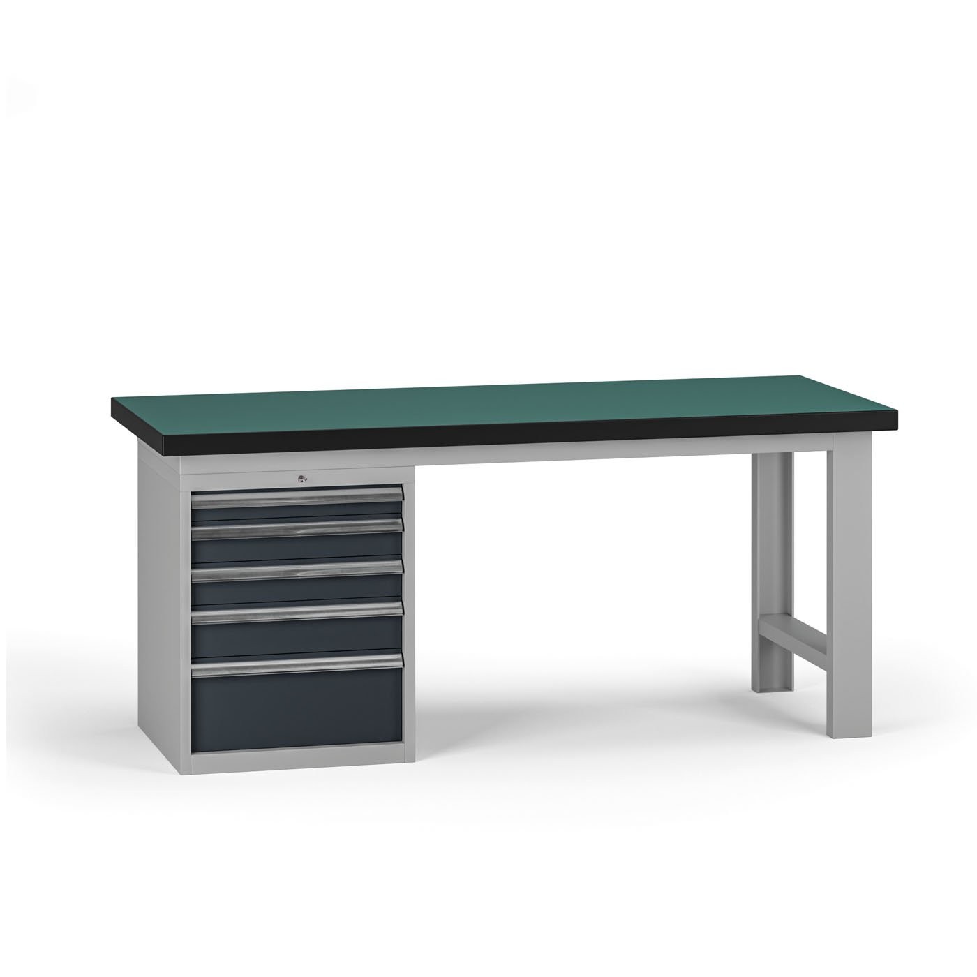 Fotografia produktu: Pracovný stôl do dielne G8, 1800 x 750 x 800 mm, 1x kontejner, 5 zásuviek, grafit