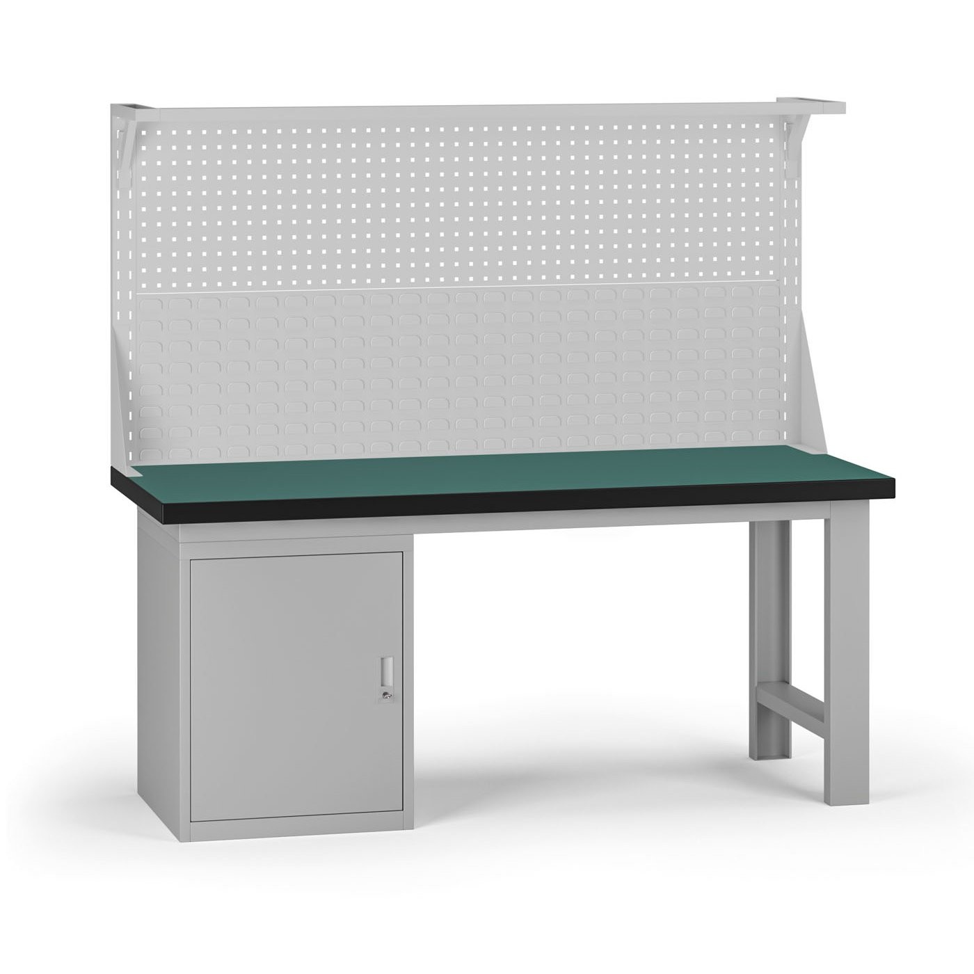 Fotografia produktu: Pracovný stôl do dielne G8 s nadstavbou, 1800 x 750 x 800 mm, 1x skrinka, sivá