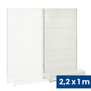 Predajný regál jednostranný, perfo steny, 2200 x 1000 x 450 mm, prídavný, biela
