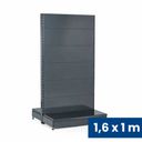 Predajný regál obojstranný, plné steny, 1600 x 1000 x 900 mm, základný, antracit