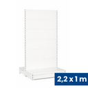 Predajný regál obojstranný, plné steny, 2200 x 1000 x 900 mm, základná, biela
