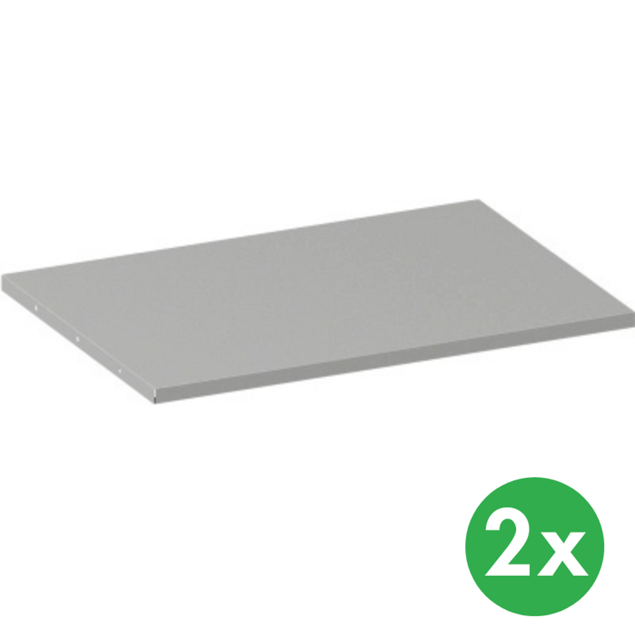 Prídavná polica ku kovovým skriniam, 800 x 600 mm, sivá, 2 ks