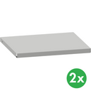 Přídavná police ke kovovým skříním, 450 x 400 mm, šedá, 2 ks