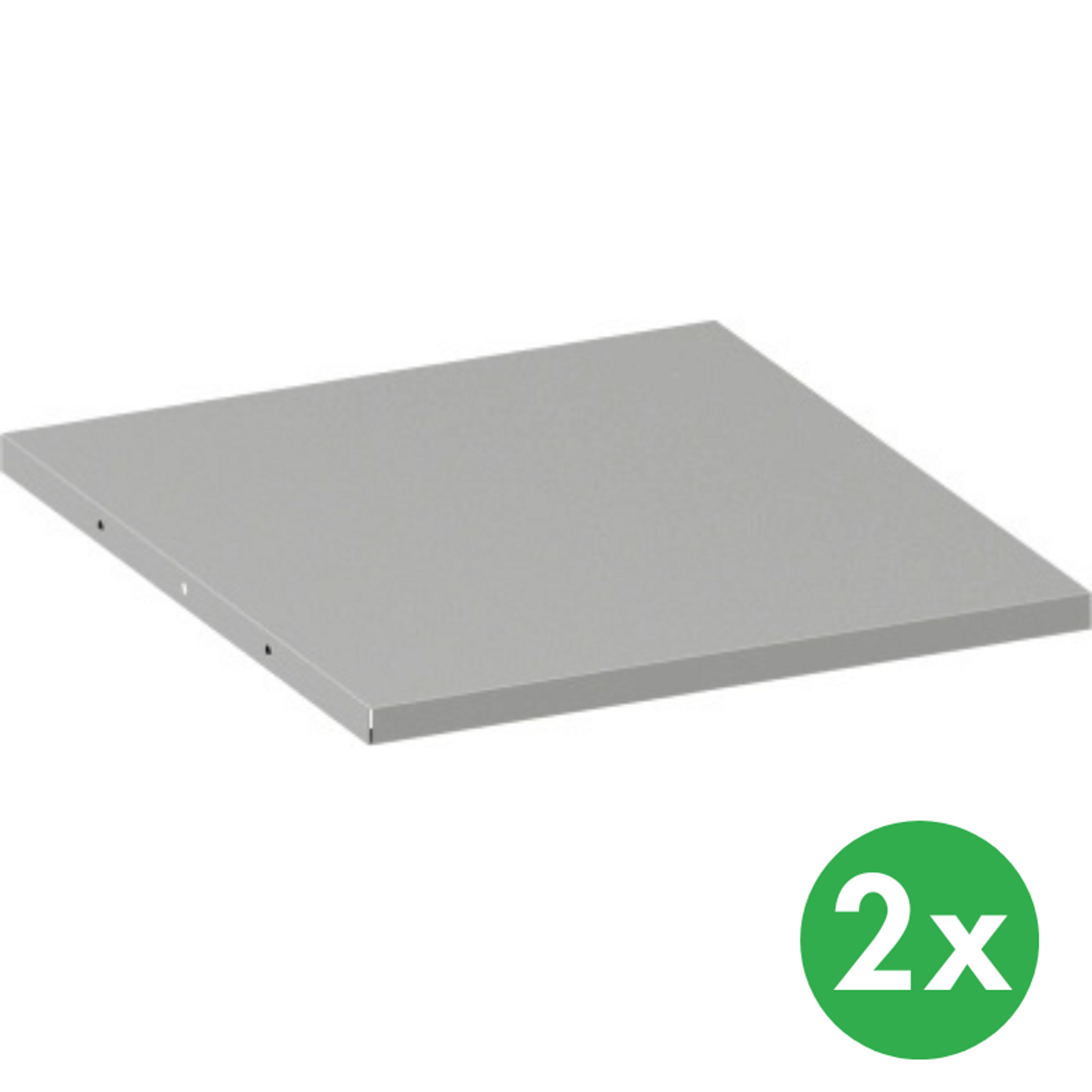 Přídavná police ke kovovým skříním, 508 x 500 mm, šedá, 2 ks