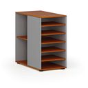 Prístavná policová skrinka k pracovnému stolu PRIMO GRAY, ľavá, sivá/čerešňa