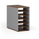 Prístavná policová skrinka k pracovnému stolu PRIMO GRAY, pravá, sivá/orech