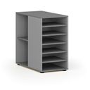 Přístavná policová skříňka k pracovnímu stolu PRIMO GRAY, levá, šedá/grafit