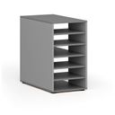 Přístavná policová skříňka k pracovnímu stolu PRIMO GRAY, pravá, šedá/grafit