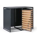 Přístřešek na 2 popelnice 240 l, 1160 x 1340 x 800 mm, dekor dřeva