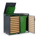 Prístrešok na 2 popolnice 240 l, 1160 x 1340 x 800 mm, dekor dreva