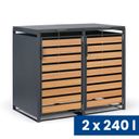 Prístrešok na 2 popolnice 240 l, 1160 x 1340 x 800 mm, dekor dreva