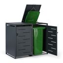 Prístrešok na 2 popolnice 240 l, 1160 x 1340 x 800 mm, uzamykateľný