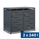 Prístrešok na 2 popolnice 240 l, 1160 x 1340 x 800 mm, uzamykateľný